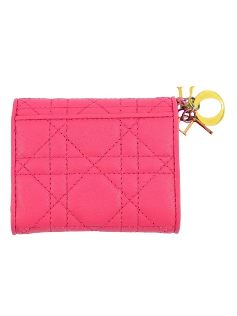 Dior Trifold Wallet Lady Lotus Cannage